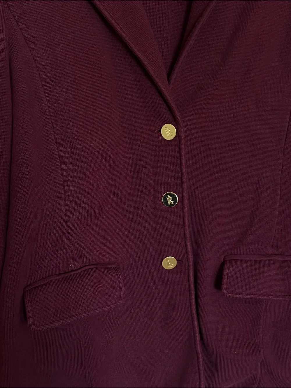 Lauren Ralph Lauren Wine Red cotton-blend blazer